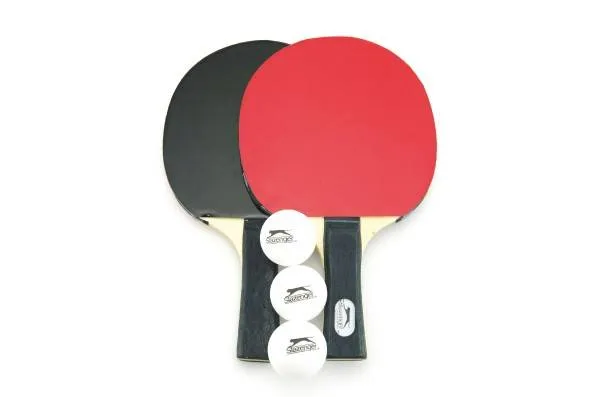 Sada stolní tenis/ping pong dřevěná 24cm s míčky v pouzdře