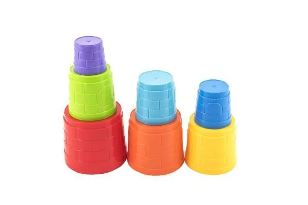 Kubus pyramída skladačka plast okrúhla farebná 7ks v sáčku