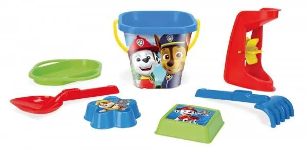 Sada na piesok 7ks plast Paw Patrol / Labková patrola v sieťke 20x30x18cm 12m + Wader
