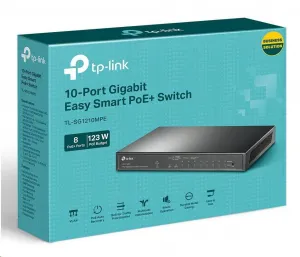 TP-Link CCTV Easy Smart switch TL-SG1210MPE (8xGbE, 1xGbE uplink, 1xGbE/SFP combo uplink, 8xPoE+, 123W, fanless)