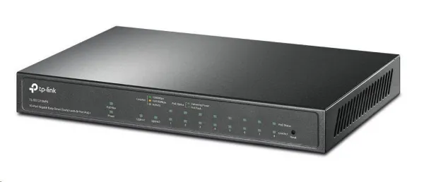 TP-Link CCTV Easy Smart switch TL-SG1210MPE (8xGbE, 1xGbE uplink, 1xGbE/SFP combo uplink, 8xPoE+, 123W, fanless)