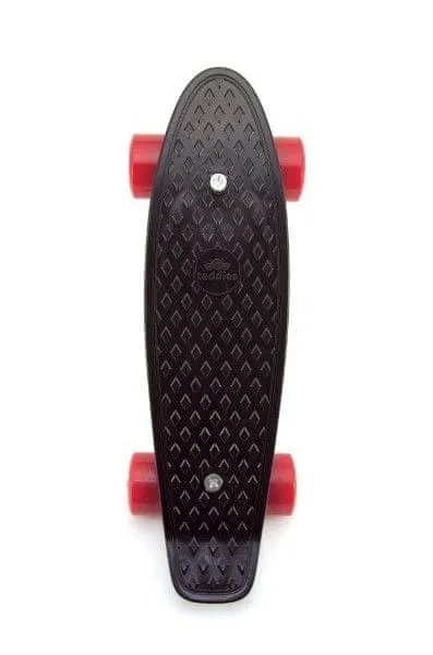 Skateboard - pennyboard 43cm, nosnost 60kg plastové osy, černá, červená kola