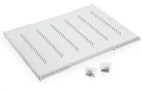 TRITON Regál s perforáciou 19", 1U/650 mm, nosnosť 150 kg, sivý