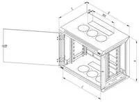 19" jednodielny rack TRITON 12U/400 mm, odnímateľné bočné kryty