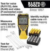 KLEIN TOOLS - VDV Scout® Pro 3 Tester Kit Locator (PoE) - 18x RJ45, 18x F-konektor