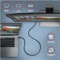 AXAGON BUCM32-CM15AB, SPEED+ kábel USB-C  USB-C, 1.5 m, USB 20Gbps, PD 100W 5A, 4K HD, ALU, opletenie, čierny