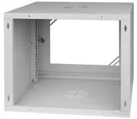 LEXI-Net 19" nástěnný rozvaděč Basic 9U 525x450, skleněné dveře, bez zad, rozložený, šedý