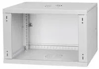 LEXI-Net 19" nástěnný rozvaděč Basic 6U 520x450, plechové dveře, bez zad, rozložený, šedý