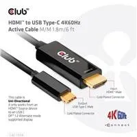 Club3D aktívny kábel HDMI na USB-C, 4K60Hz, 1.8m, M/M