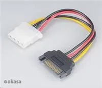AKASA kábel SATA redukcia napájania na 4pin Molex, 15cm, 2ks v balení