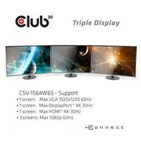 Club 3D Dokovacia stanica Club3D USB-C 3.2 s napájacím adaptérom Triple Dynamic Display PD, 100 W
