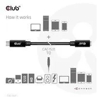 Club3D USB-C predlžovací kábel, 5Gbps, 60W(20V/3A), 4K60Hz (M/F), 1m