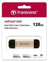 TRANSCEND Flash disk 128GB JetFlash®930C, TLC, USB 3.2/USB typu C (R:420/W:400 MB/s) čierna