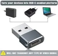 PremiumCord USB redukcia USB C - USB2.0 A (F/M)