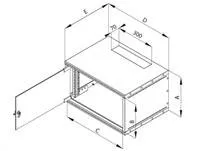 19" jednodielny rack TRITON 9U/400 mm, čierny, rozložený flatpack