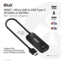 Club 3D Club3D Adaptér HDMI + Micro USB na USB-C 4K120Hz/8K30Hz, Active Adapter M/F