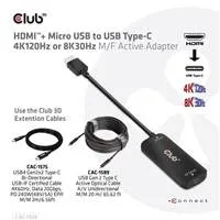 Club 3D Club3D Adaptér HDMI + Micro USB na USB-C 4K120Hz/8K30Hz, Active Adapter M/F