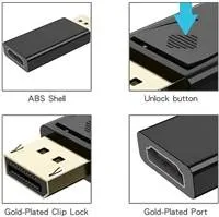 PremiumCord Adaptér DisplayPort na HDMI, FULL HD 1080p, samec/samička, pozlátené konektory