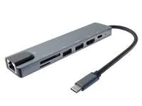 PremiumCord Adaptér USB-C na HDMI + USB3.0 + USB2.0 + PD + SD/TF + RJ45