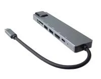 PremiumCord Adaptér USB-C na HDMI + USB3.0 + USB2.0 + PD + SD/TF + RJ45