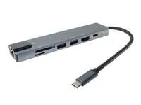 PremiumCord Adaptér USB-C na HDMI + USB3.0 + USB2.0 + PD + SD/TF + RJ45