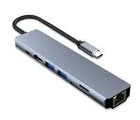 PremiumCord Adaptér USB-C na HDMI + USB3.0 + USB2.0 + PD + SD/TF + RJ45