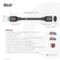 Club3D prodlužovací Ultra rychlý HDMI kabel, 4K120Hz, 8K60Hz, 48Gbps, M/F, 1m, 30 AWG