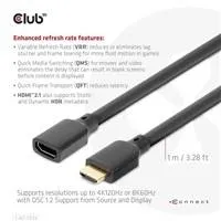 Club3D prodlužovací Ultra rychlý HDMI kabel, 4K120Hz, 8K60Hz, 48Gbps, M/F, 1m, 30 AWG