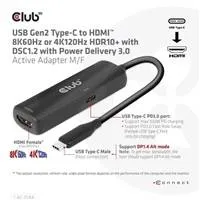 Club 3D Club3D Adaptér USB-C na HDMI 8K60Hz/4K120Hz, Active Adapter M/F, PD 3.0, HDR10+ a DSC 1.2