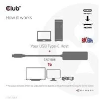 Club 3D Club3D Adaptér USB-C na HDMI 8K60Hz/4K120Hz, Active Adapter M/F, PD 3.0, HDR10+ a DSC 1.2