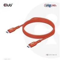 Club3D kabel USB-C, Oboustranný USB-IF Certifikovaný data kabel, PD 240W(48V/5A) EPR M/M 1m