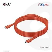 Club3D kabel USB-C, Oboustranný USB-IF Certifikovaný data kabel, PD 240W(48V/5A) EPR M/M 4m