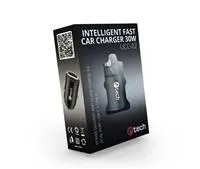 C-TECH nabíječka USB do auta UCC-02, 1x Type C + 1 x Type A, 30W