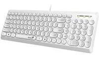 Genius Slimstar Q200, klávesnice CZ/SK, klasická, tichá typ drátová (USB), bílá, ne