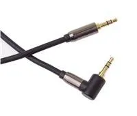 PremiumCord HQ stíněný kabel stereo Jack 3.5mm - Jack 3.5mm zahnutý 90°, 3m