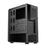 1stCOOL skříň SHARK 2, middle tower, AU, USB 3.0, bez zdroje, RGB fan, průhledná bočnice, černá