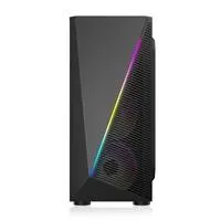 1stCOOL skříň SHARK 2, middle tower, AU, USB 3.0, bez zdroje, RGB fan, průhledná bočnice, černá
