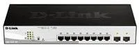 D-Link DGS-1210-10P 10-portový gigabitový Smart+ PoE switch, 8x GbE PoE+, 2x SFP, PoE 65W, bez ventilátora