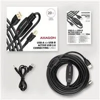 AXAGON ADR-220B, USB 2.0 A-M -> B-M aktívny prepojovací / repeater kábel, 20 m