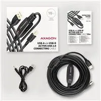 AXAGON ADR-210B, USB 2.0 A-M -> B-M aktívny prepojovací / repeater kábel, 10m