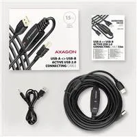 AXAGON ADR-215B, USB 2.0 A-M -> B-M aktívny prepojovací / repeater kábel, 15m