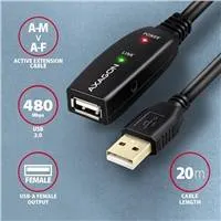 AXAGON ADR-220, USB 2.0 A-M -> A-F aktívny predlžovací / repeater kábel, 20m