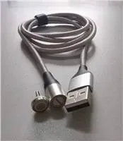 PremiumCord Magnetický micro USB a USB-C nabíjecí a datový kabel, 1m, stříbrná