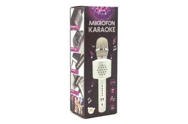 Teddies Mikrofón karaoke Bluetooth, čierna, na batérie, s USB káblom