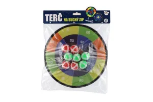 Terč na suchý zips obojstranný 27cm + loptičky 8ks v sáčku