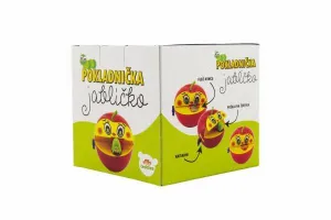 Pokladnička červené jablko s červíkom na kľúčik plast 11x10cm v krabičke 11x11x10cm