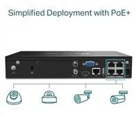 TP-Link VIGI NVR1004H-4P, videorekordér, 4 channels, 4xPoE, 1xSATA, 1x100Mb/s LAN, 2xUSB2.0, 1xHDMI,1xVGA