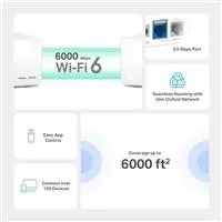 MERCUSYS Halo H90X(3-pack) WiFi6 Mesh (AX6000,2,4GHz/5GHz,1x2,5GbELAN/WAN,2xGbELAN/WAN)