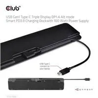 Club 3D Club3D Dokovací stanice USB-C, Triple Display DP 1.4 Alt mode Smart PD3.0 Charging Dock with 100 Watt PS