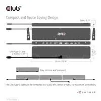 Club 3D Club3D Dokovací stanice USB-C, Triple Display DP 1.4 Alt mode Smart PD3.0 Charging Dock with 100 Watt PS